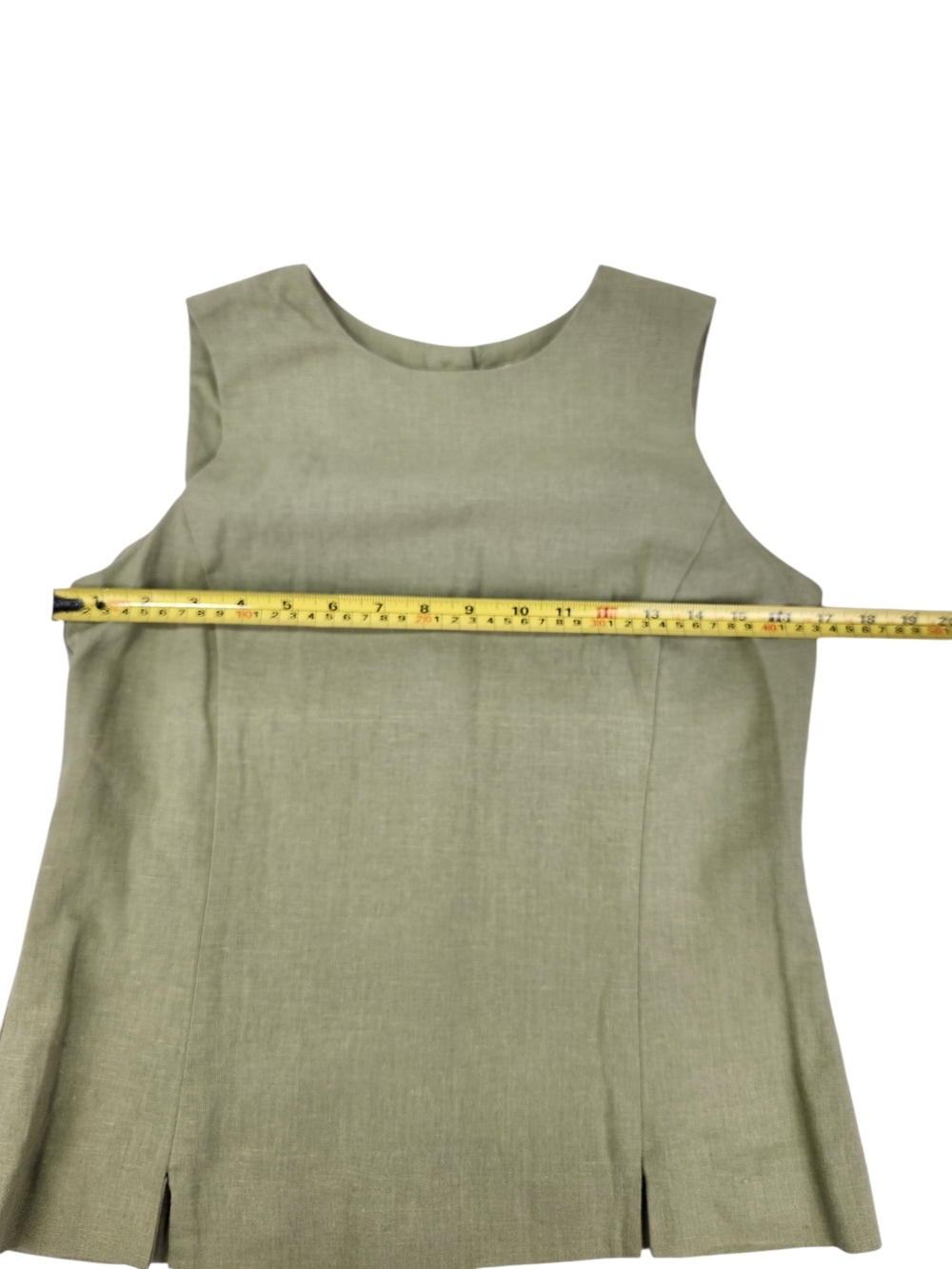 Women’s Sleeveless Button-Front Top in Light Sage - Picture 9 of 11